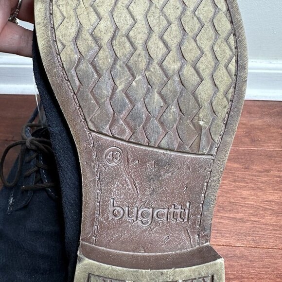 Bugatti Men’s Suede Gibson Lace Up Shoes Dark Blue Size 12 - Picture 9 of 12